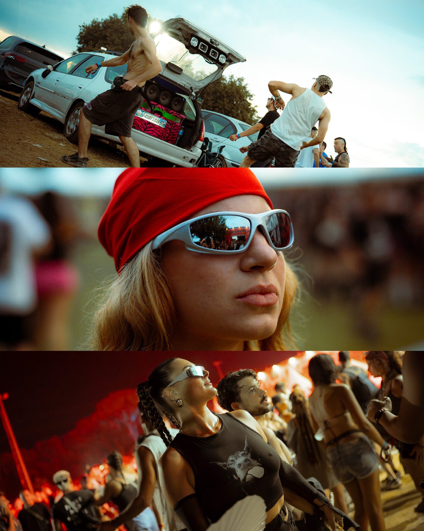 Fotografía de festival — colage de momentos